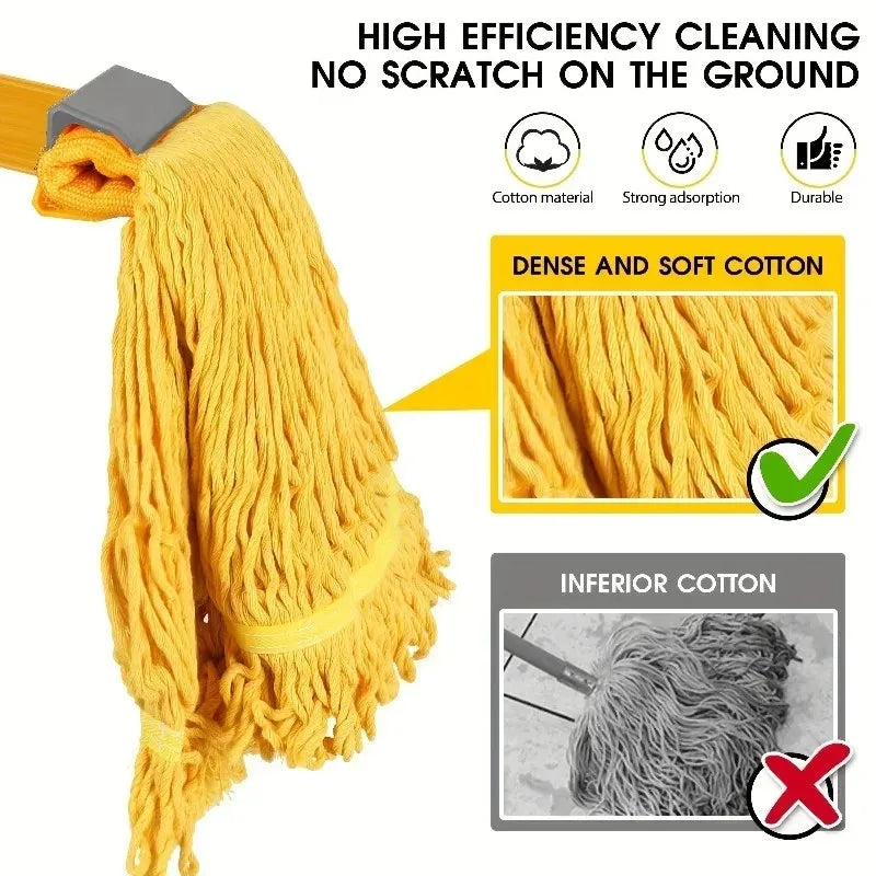 Serpillière microfibre professionnelle – manche télescopique inox, essorage 4 côtés