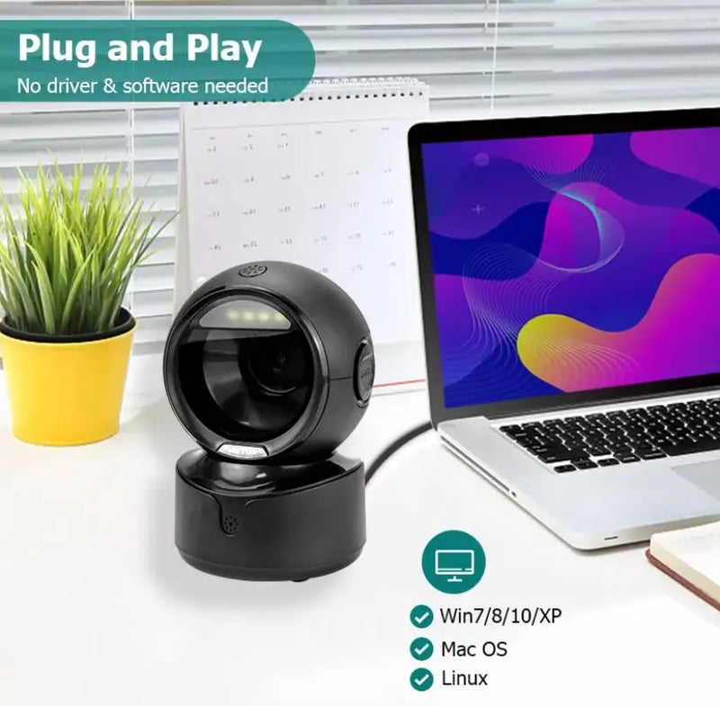 Scanner de codes-barres 2D de bureau NETUM NT-A5 – USB mains libres, 1D/2D/QR