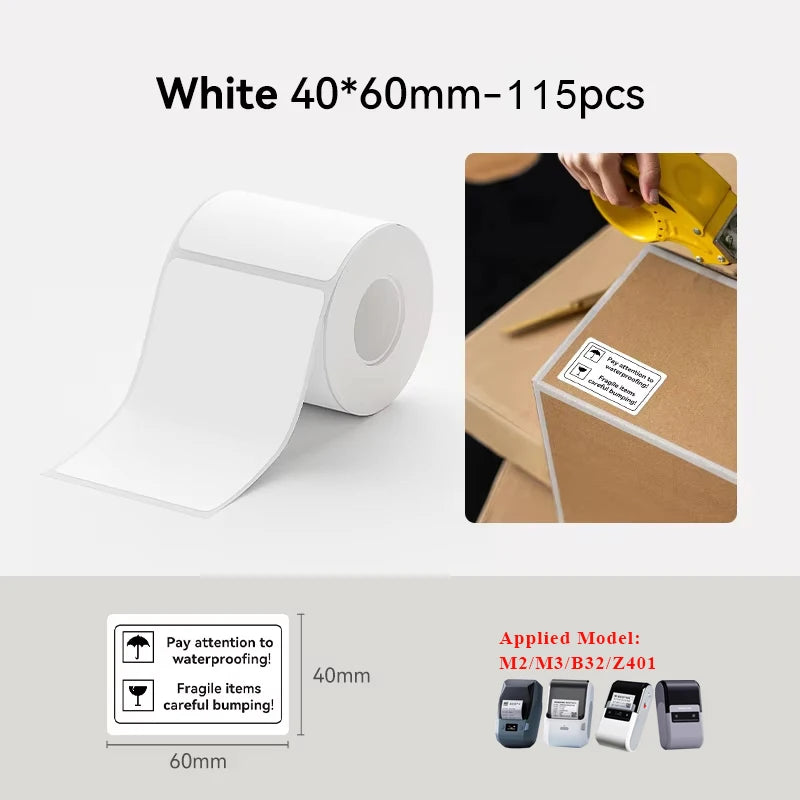 Étiquettes autocollantes NIIMBOT M2/M3/B32/Z401 – étanches, résistantes aux rayures