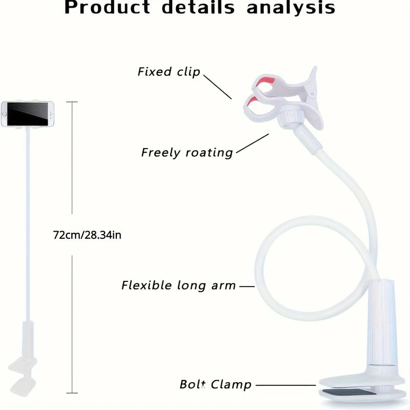 Support téléphone col de cygne – bras flexible long, pince de lit et bureau