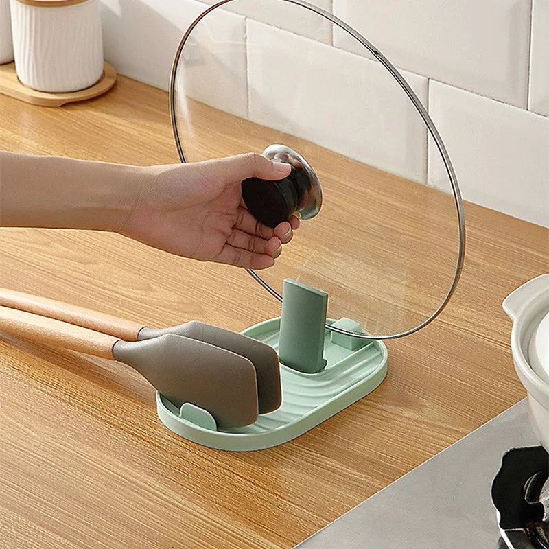 Porte-couvercle pliable style nordique – repose-cuillère et support cuisine