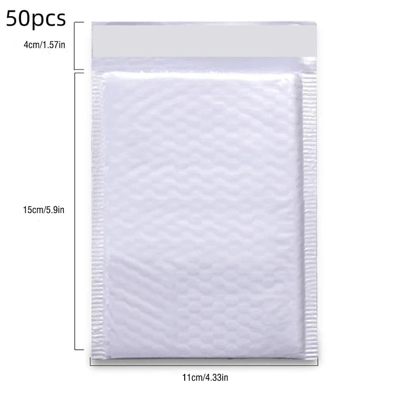 Enveloppes à bulles d'expédition blanches – auto-adhésives et étanches, lot de 50/100