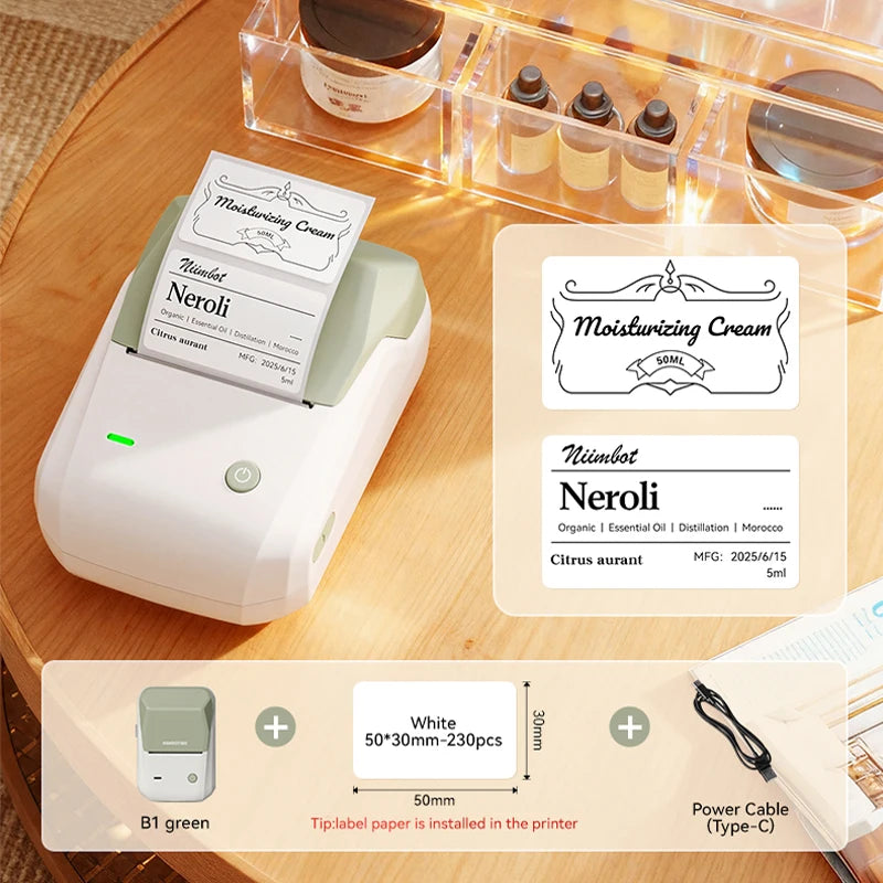 Imprimante d'étiquettes thermique NiiMbot B21 – Bluetooth sans encre, batterie 1500 mAh