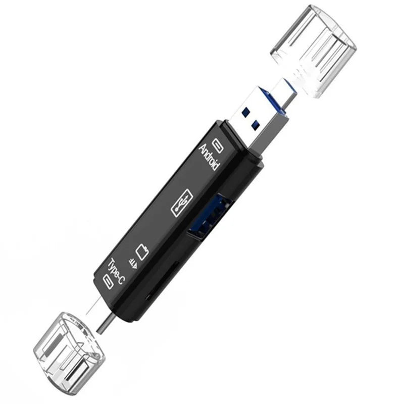 Lecteur carte mémoire 5 en 1 – USB, Type-C, Micro-USB, SD, TF, OTG