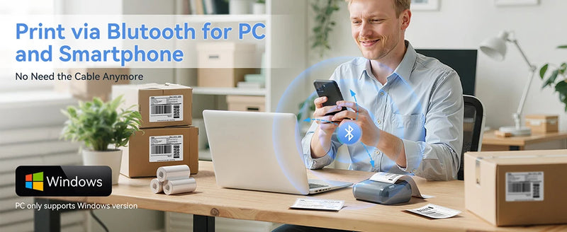 Imprimante d'étiquettes thermique Niimbot B4 – Bluetooth, 203 dpi, largeur 20-110 mm