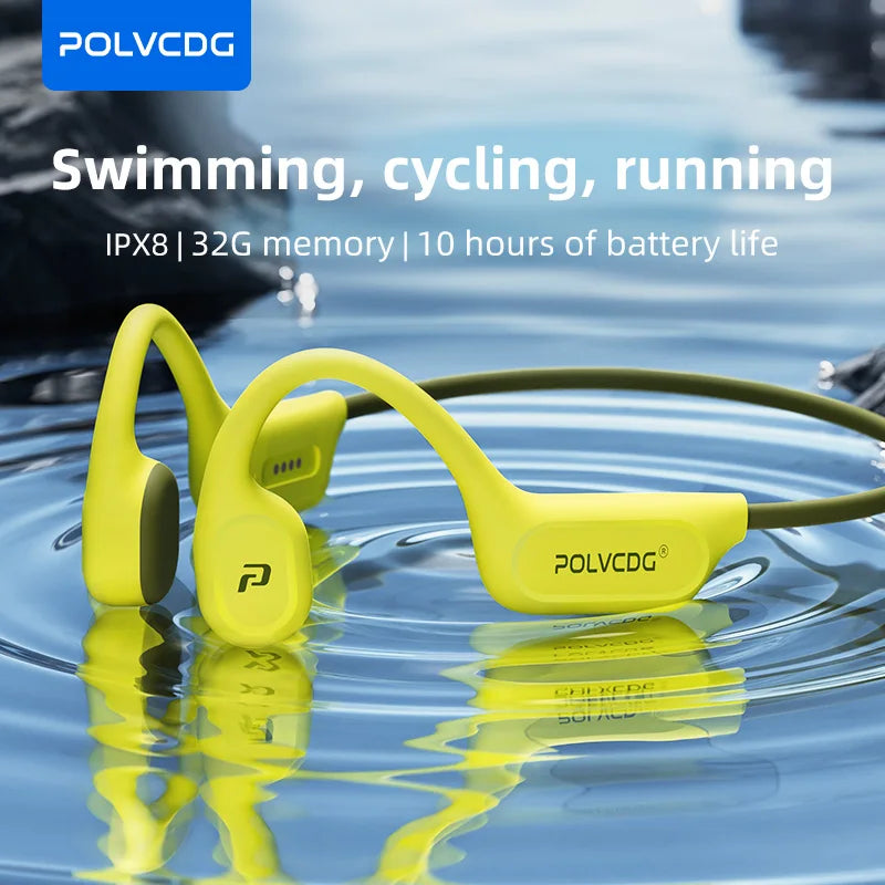 Écouteurs conduction osseuse POLVCDG X9 – IPX8 étanche, 32 Go, natation