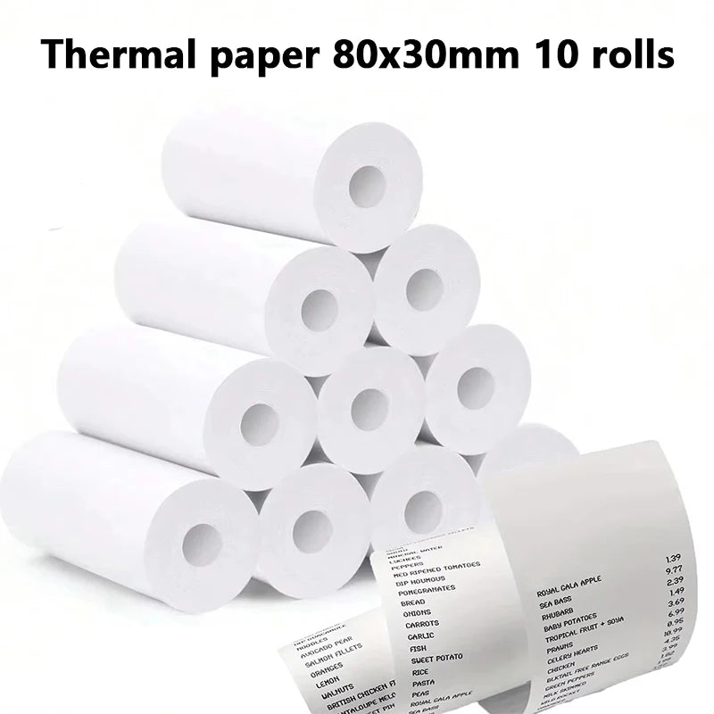 Papier thermique pour reçus 80 mm GOOJPRT – rouleaux blancs, compatible caisse POS