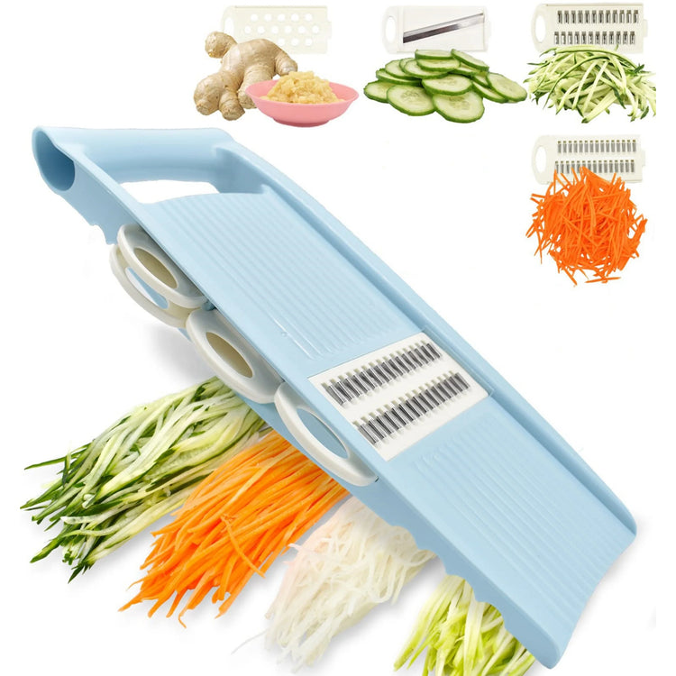 Trancheur légumes 5 en 1 – râpe manuelle, coupe-frites, mandoline cuisine