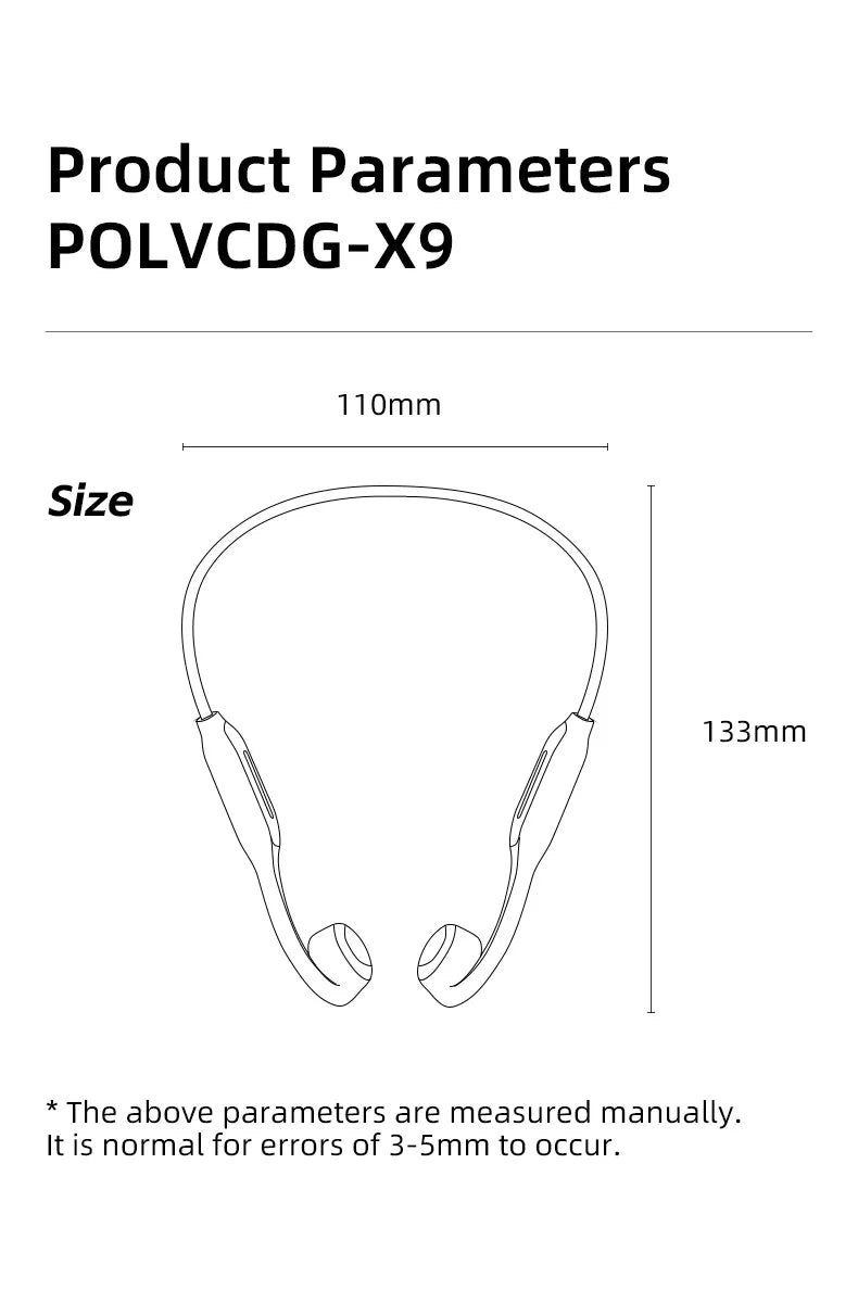 Écouteurs conduction osseuse POLVCDG X9 – IPX8 étanche, 32 Go, natation