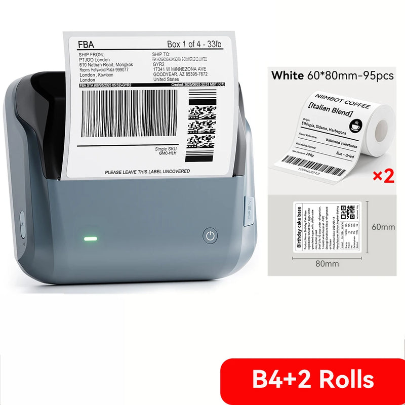 Imprimante d'étiquettes thermique Niimbot B4 – Bluetooth, 203 dpi, largeur 20-110 mm