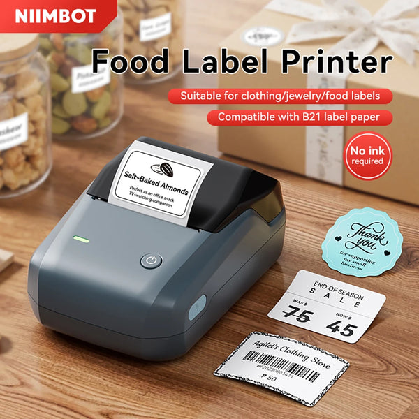 Étiqueteuse thermique NiiMbot B1 – Bluetooth sans fil, 203 DPI, portable
