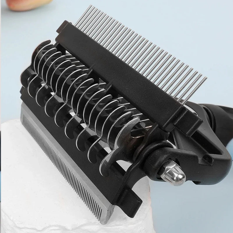 Brosse de toilettage 3 en 1 chien & chat – démêloir, coupe-nœuds, peigne