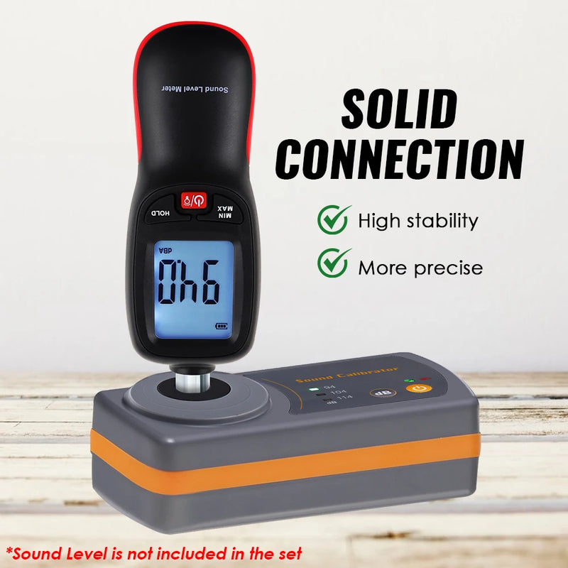 Calibrateur sonomètre 94/104/114 dB – étalonnage micro 1/2 pouce, compact