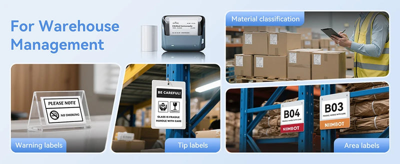 Imprimante d'étiquettes thermique Niimbot B4 – Bluetooth, 203 dpi, largeur 20-110 mm