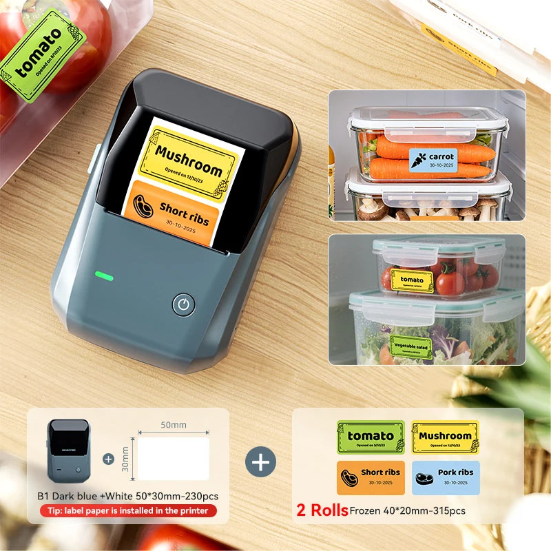 Étiqueteuse thermique NiiMbot B1 – Bluetooth sans fil, 203 DPI, portable