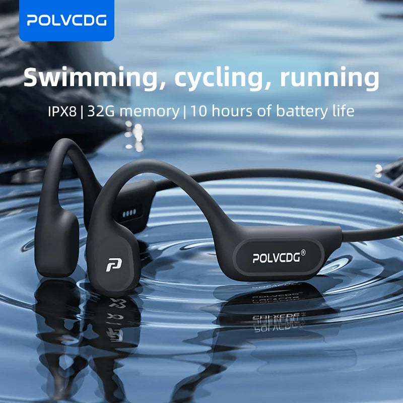 Écouteurs conduction osseuse POLVCDG X9 – IPX8 étanche, 32 Go, natation