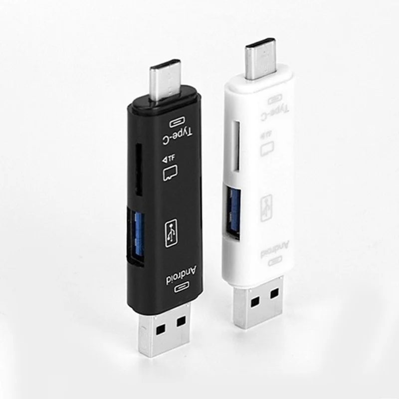 Lecteur carte mémoire 5 en 1 – USB, Type-C, Micro-USB, SD, TF, OTG