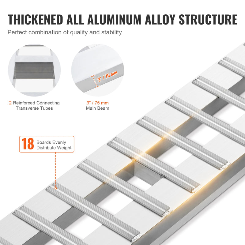 Rampes de chargement aluminium SucceBuy – 880/6000/10000 lbs, antidérapantes, lot de 2
