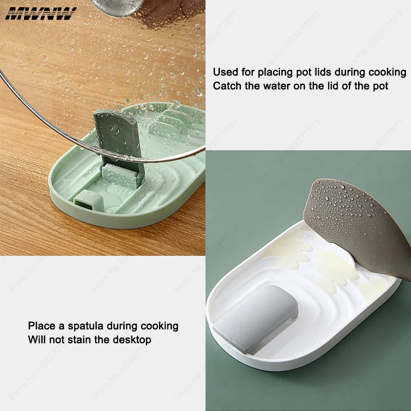 Porte-couvercle pliable style nordique – repose-cuillère et support cuisine