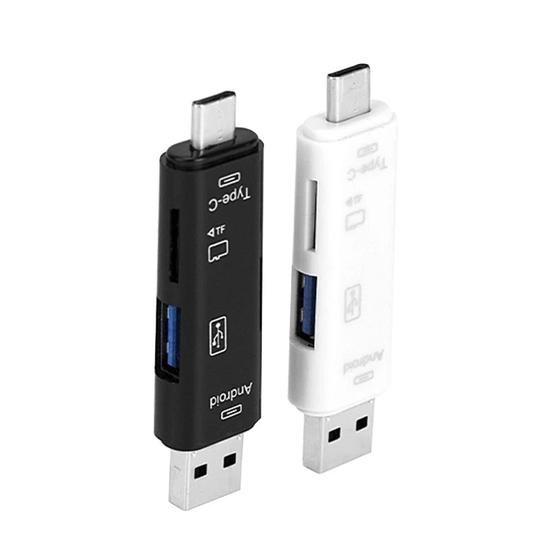 Lecteur carte mémoire 5 en 1 – USB, Type-C, Micro-USB, SD, TF, OTG