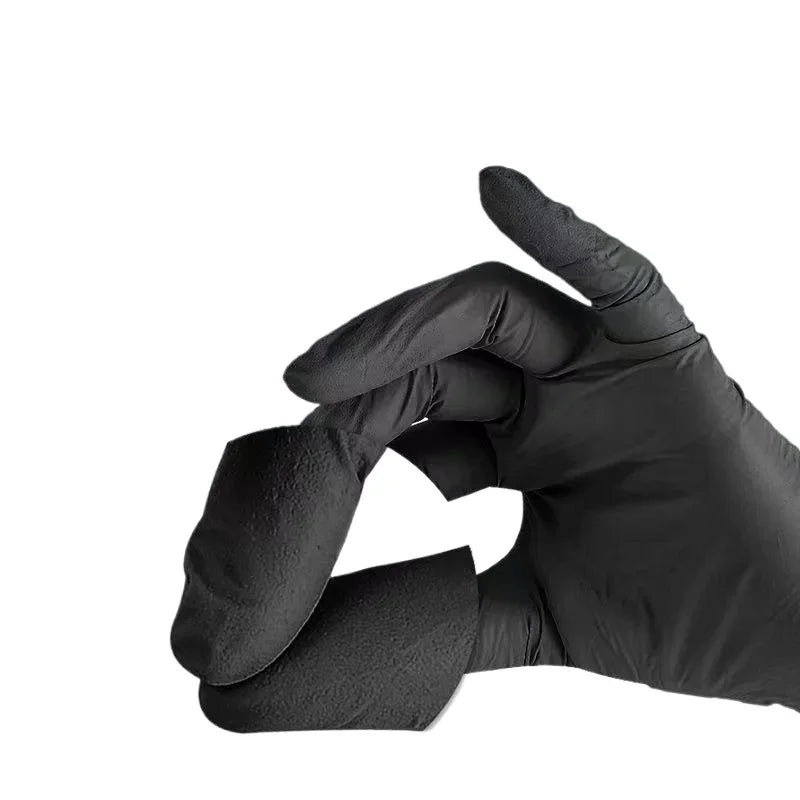 Gants jetables nitrile noir – sans latex, texturés, lot de 10 à 100