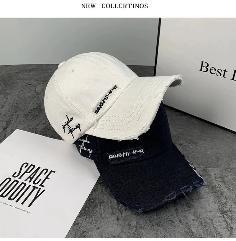 Casquette baseball vintage délavée – broderie, streetwear, unisexe, été