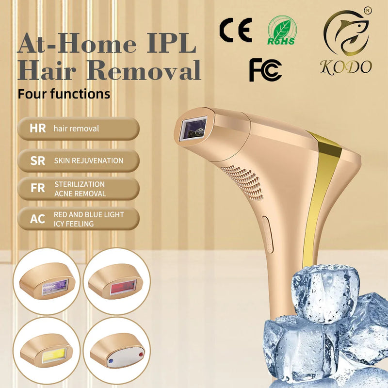 Épilateur laser IPL KODO A113 – 4 en 1 indolore, visage & corps, 900k flashs