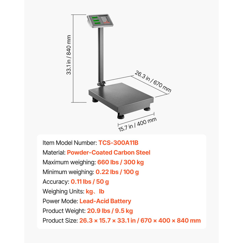 Balance plateforme numérique SucceBuy 300 kg – précision 50 g, tare, CA/CC