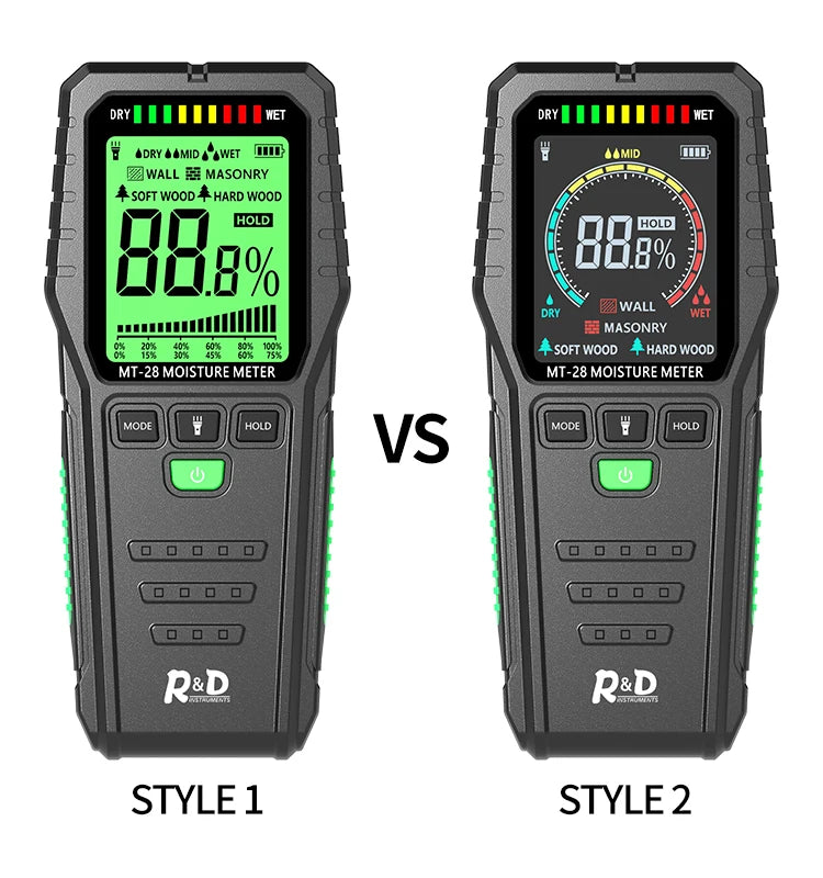 Humidimètre sans aiguille bois & mur – 19 mm, écran LCD, précision ±4%