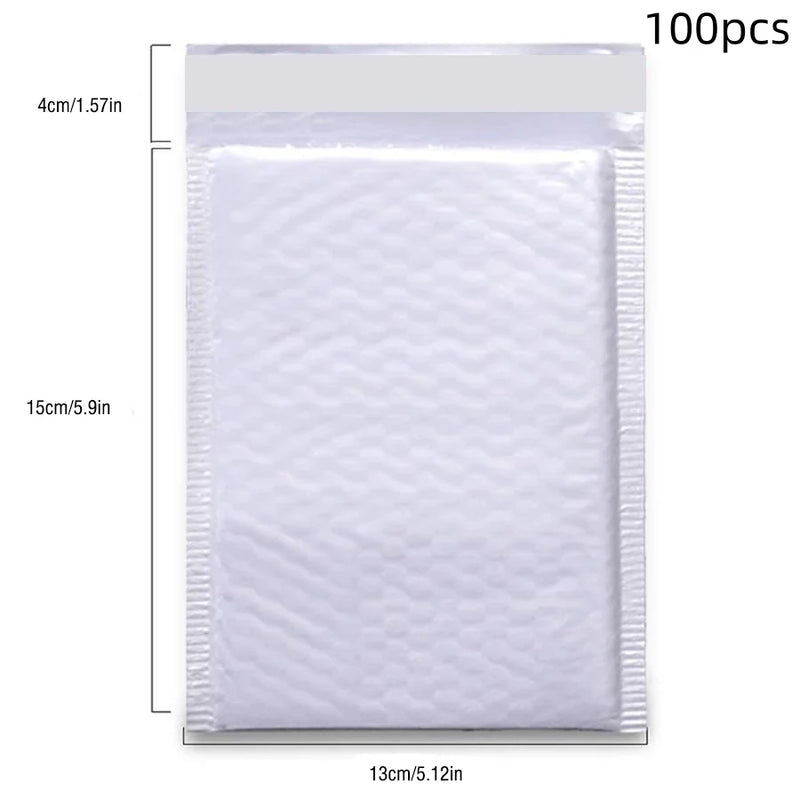 Enveloppes à bulles d'expédition blanches – auto-adhésives et étanches, lot de 50/100