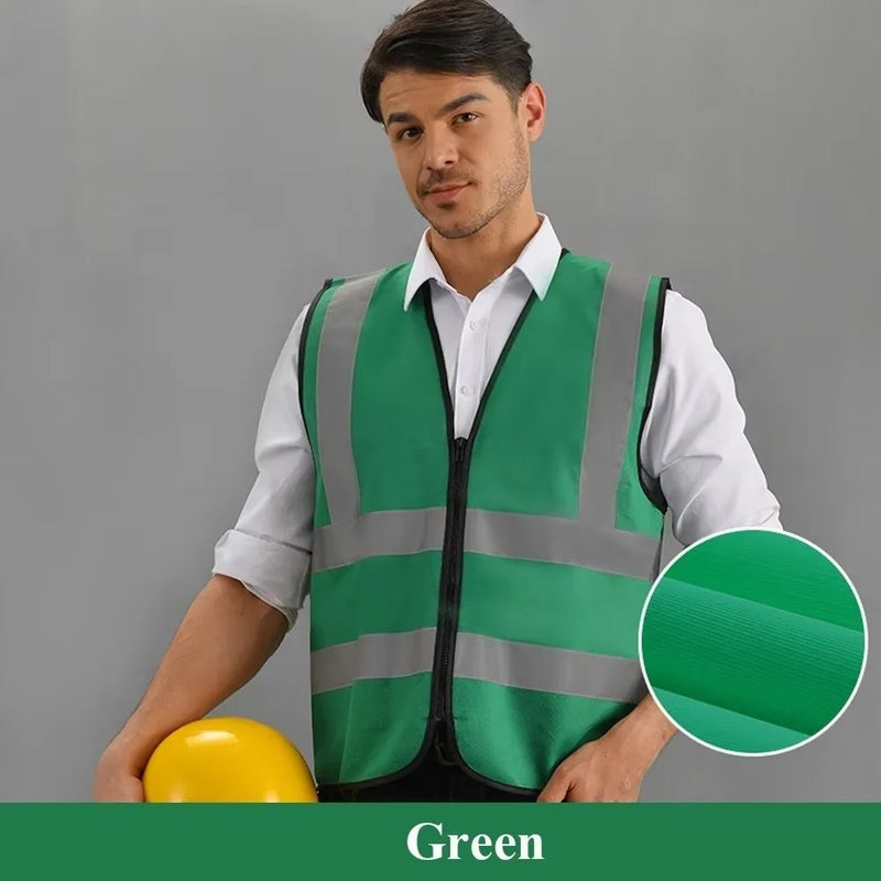 Gilet de sécurité haute visibilité – réfléchissant, zip frontal, respirant