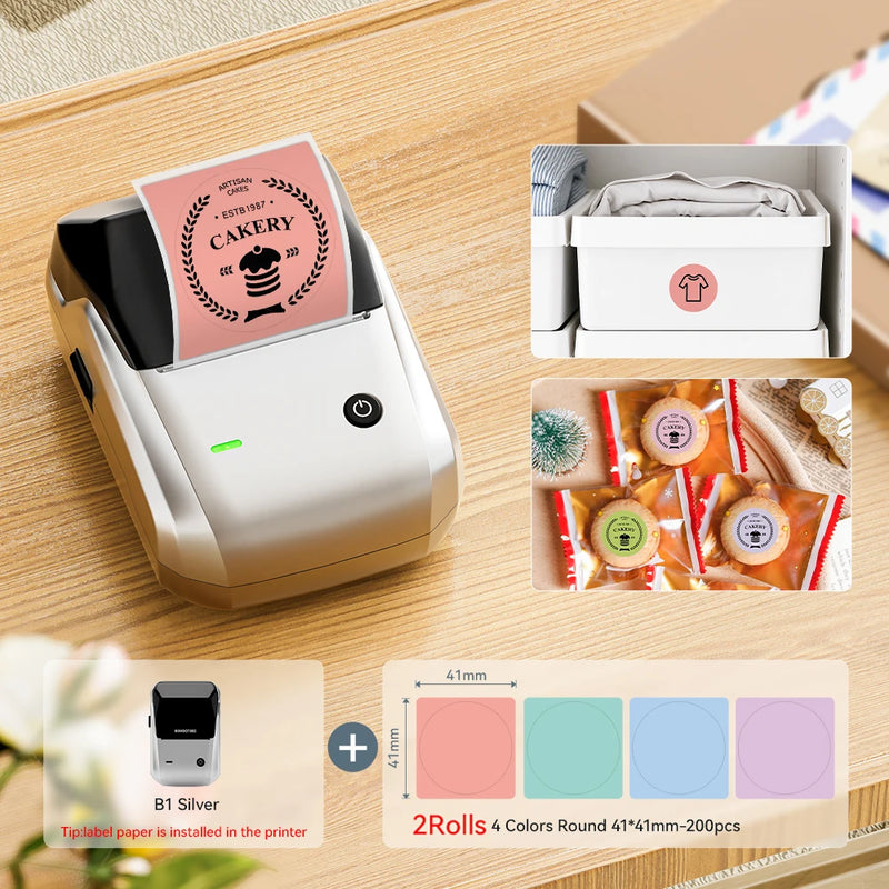 Étiqueteuse thermique NiiMbot B1 – Bluetooth sans fil, 203 DPI, portable