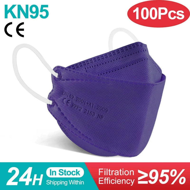 Masques FFP2 KN95 CE réutilisables – anti-poussière, lot de 10 à 100