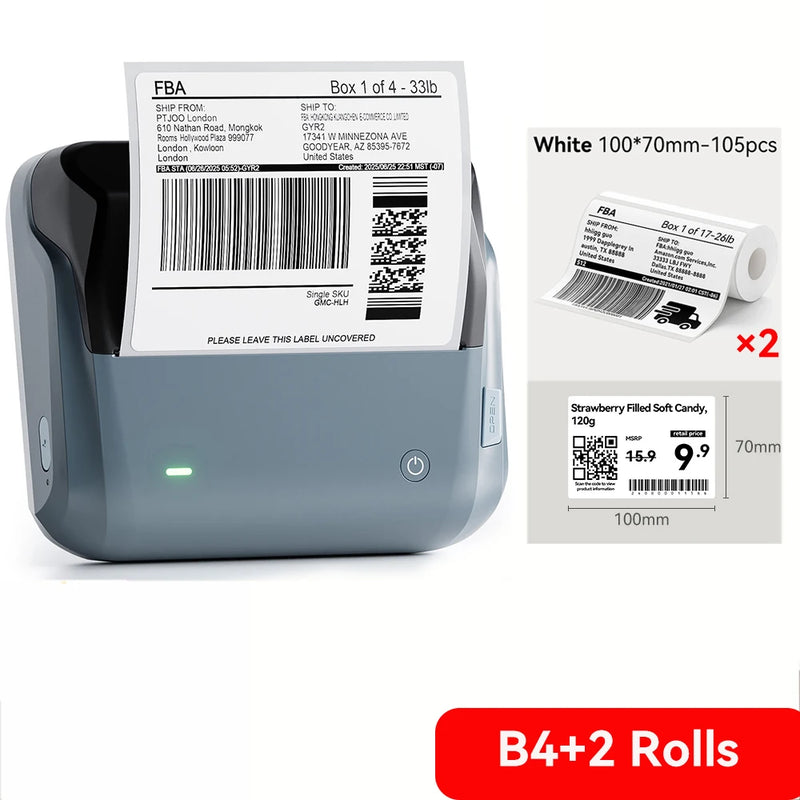 Imprimante d'étiquettes thermique Niimbot B4 – Bluetooth, 203 dpi, largeur 20-110 mm
