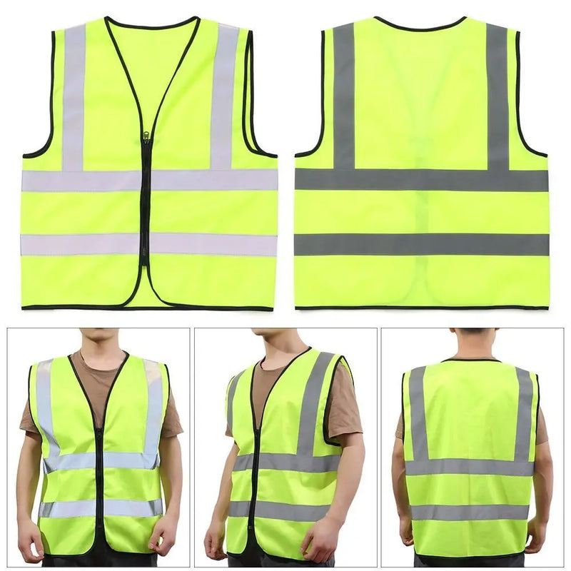 Gilet de sécurité haute visibilité – réfléchissant, zip frontal, respirant