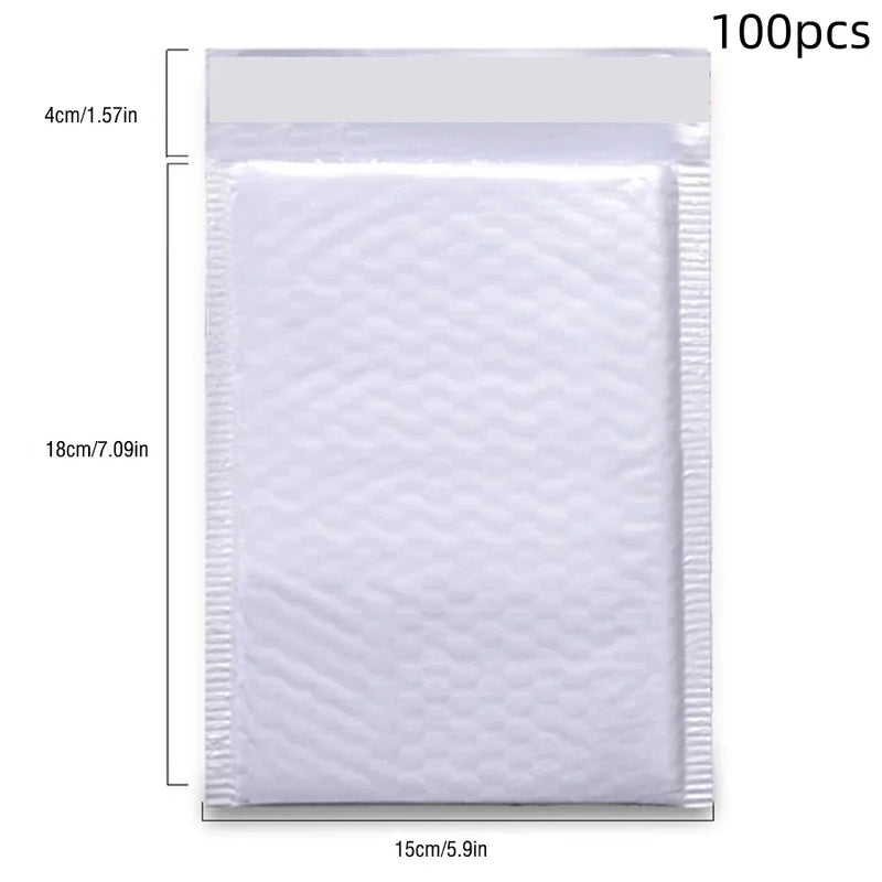 Enveloppes à bulles d'expédition blanches – auto-adhésives et étanches, lot de 50/100