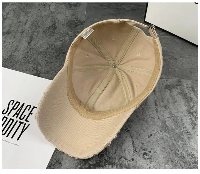 Casquette baseball vintage délavée – broderie, streetwear, unisexe, été