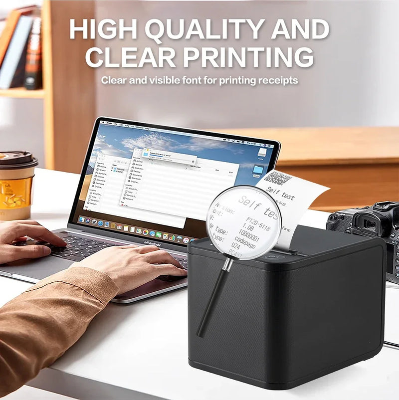 Imprimante thermique de tickets Xprinter XP-80T – 80 mm, USB/LAN, coupe-papier auto