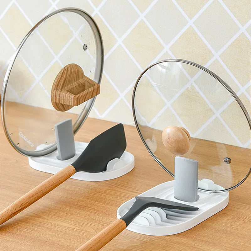 Porte-couvercle pliable style nordique – repose-cuillère et support cuisine