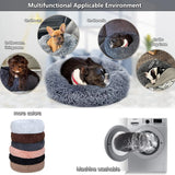 Lit rond en peluche pour chien & chat – panier anti-anxiété moelleux, lavable, 40 cm