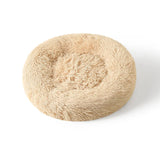 Lit rond en peluche pour chien & chat – panier anti-anxiété moelleux, lavable, 40 cm