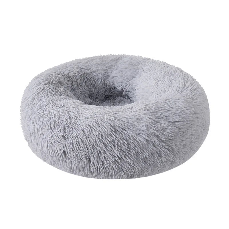 Lit rond en peluche pour chien & chat – panier anti-anxiété moelleux, lavable, 40 cm