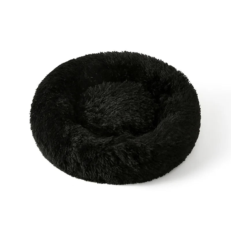 Lit rond en peluche pour chien & chat – panier anti-anxiété moelleux, lavable, 40 cm