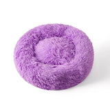 Lit rond en peluche pour chien & chat – panier anti-anxiété moelleux, lavable, 40 cm